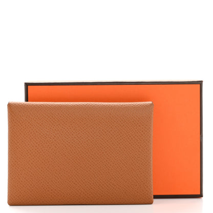 Hermes Epsom Calvi Duo Card Case Gold 10 of 10