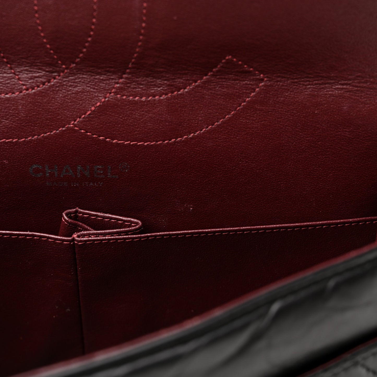 Aged Calfskin Quilted 2.55 Reissue 227 Flap Black