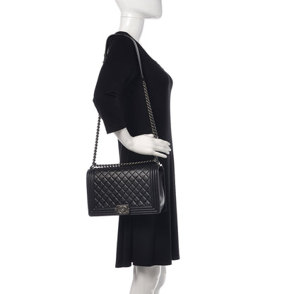 Chanel Lambskin Quilted New Medium Boy Flap Black 2 of 14