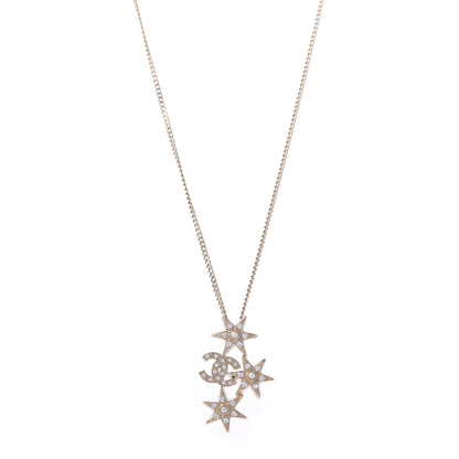 Chanel Crystal Pearl CC Star Necklace Gold 1 of 5