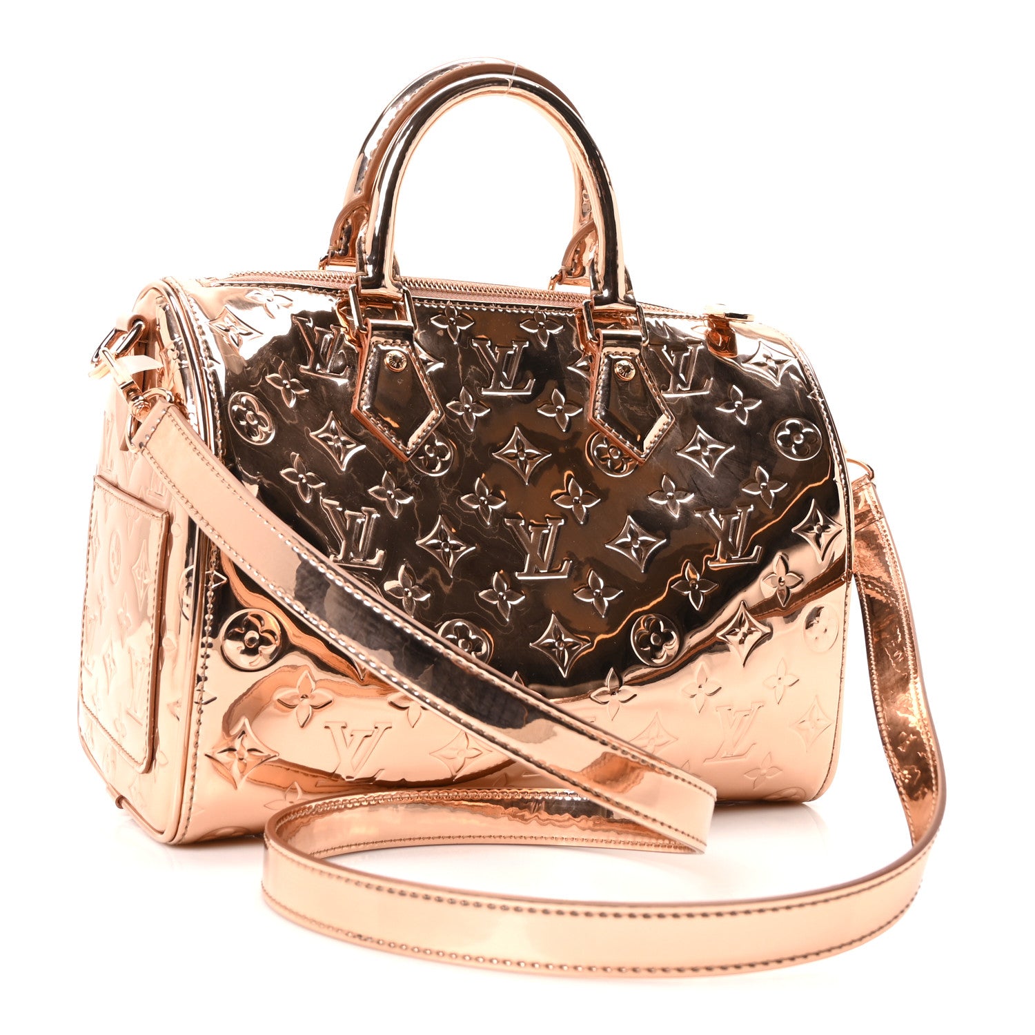 Louis Vuitton Monogram Miroir Speedy Bandouliere 25 Copper 2 of 8