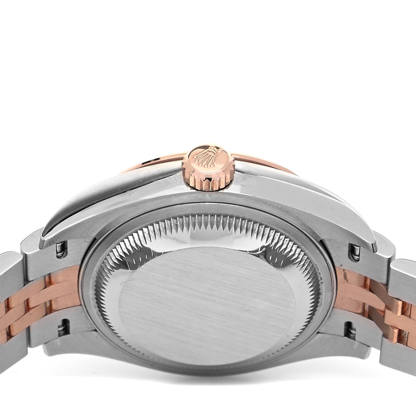 Stainless Steel 18K Everose Gold Diamond 28mm Oyster Perpetual Datejust Watch Chocolate 279171