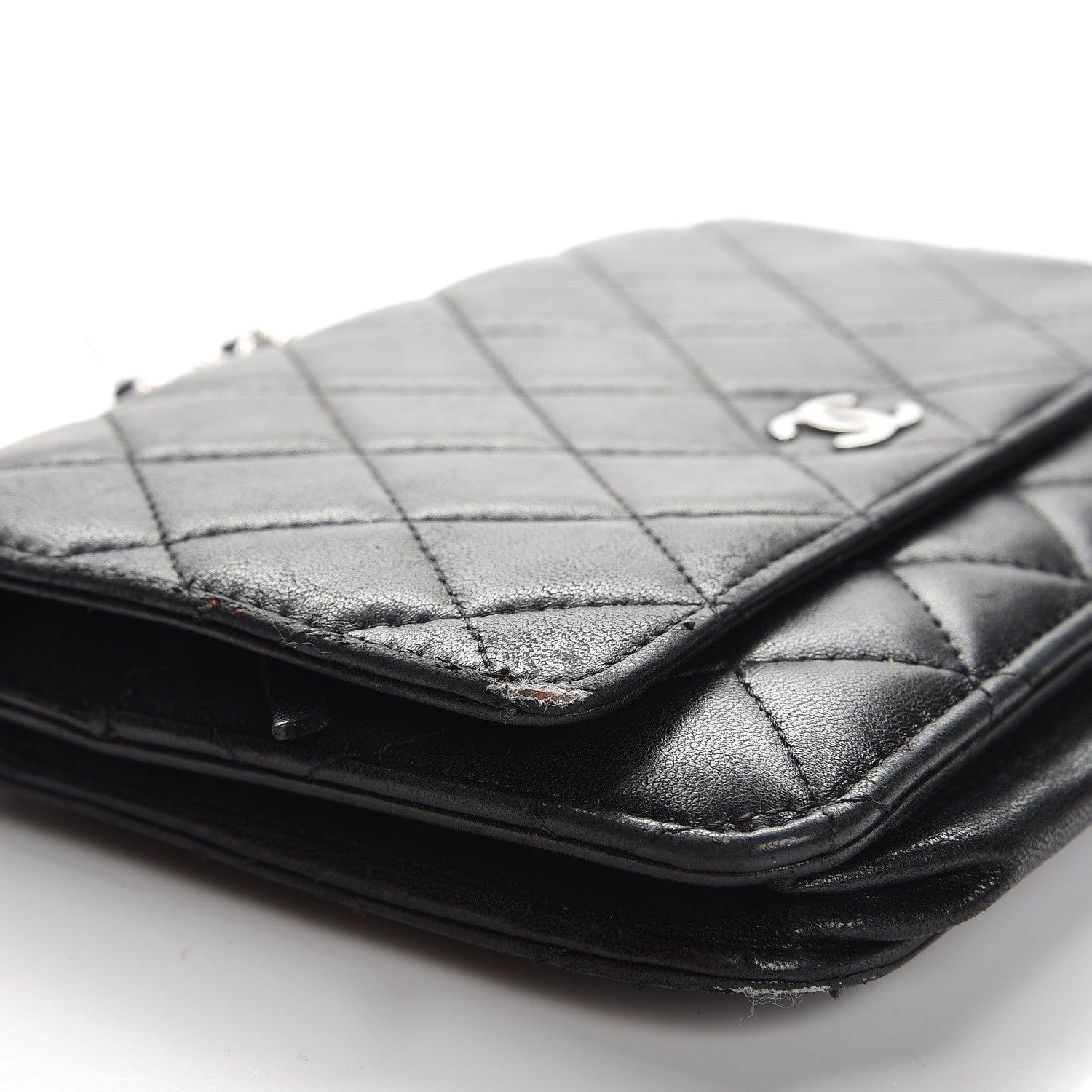 Chanel Lambskin Quilted Wallet On Chain WOC Black 12 of 19