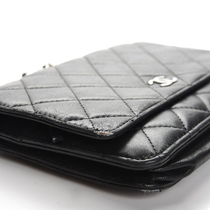 Chanel Lambskin Quilted Wallet On Chain WOC Black 12 of 19