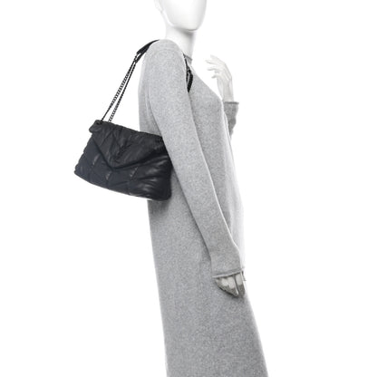 Saint Laurent Lambskin Quilted Monogram Monochrome Small Loulou Puffer Chain Satchel Black 3 of 10