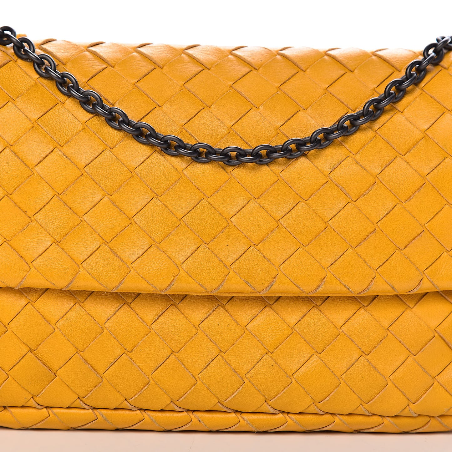 Nappa Intrecciato Small Chain Crossbody Marigold