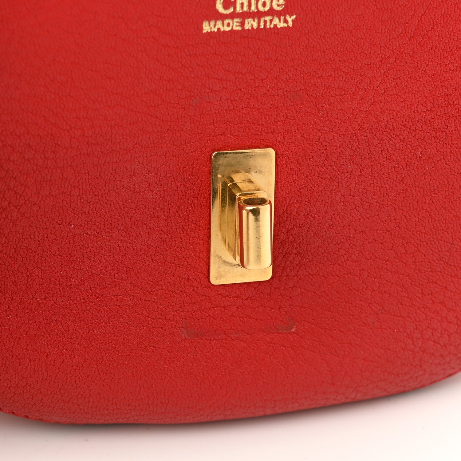 Chloe Grained Lambskin Mini Drew Shoulder Bag Plaid Red 9 of 9