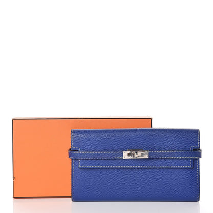Hermes Epsom Kelly Longue Wallet Bleu Electrique Cobalt 13 of 13