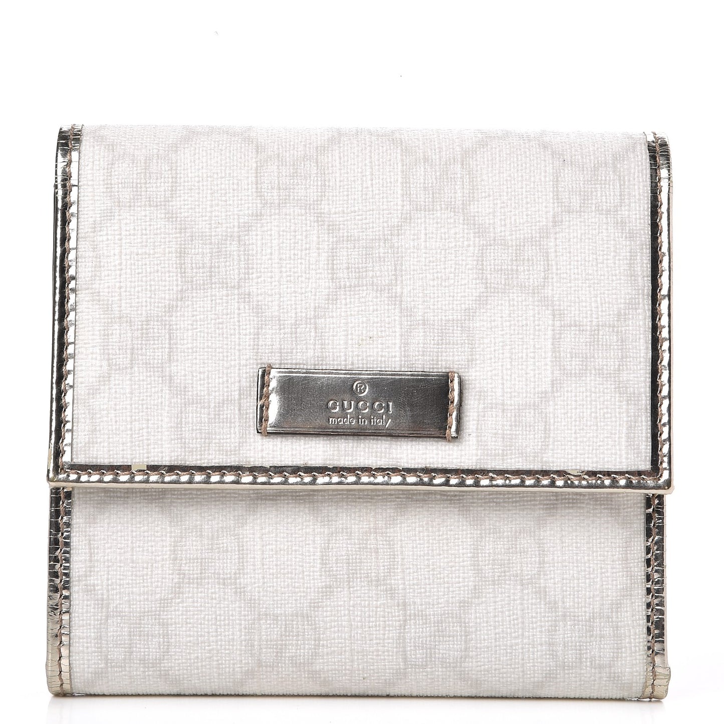 Monogram Joy French Flap Wallet White Silver