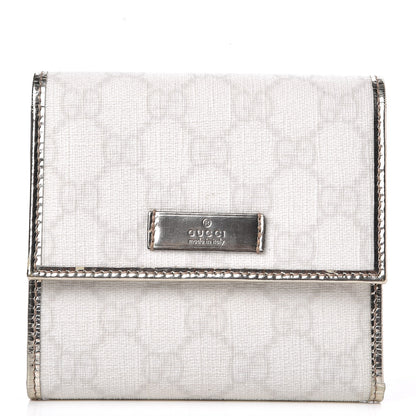 Gucci Monogram Joy French Flap Wallet White Silver 1 of 11