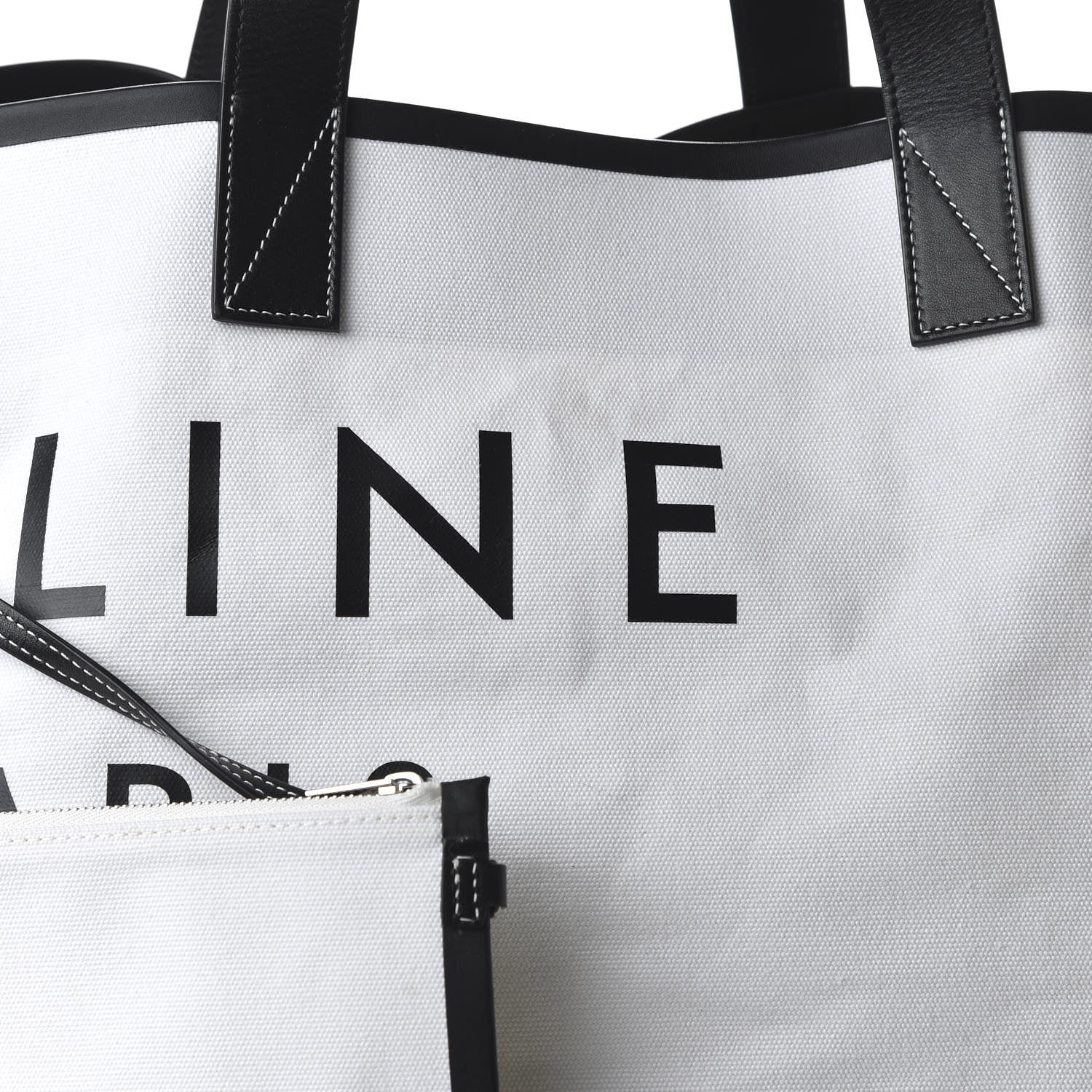 Celine Textile Large Made In Tote White Black 8 of 8