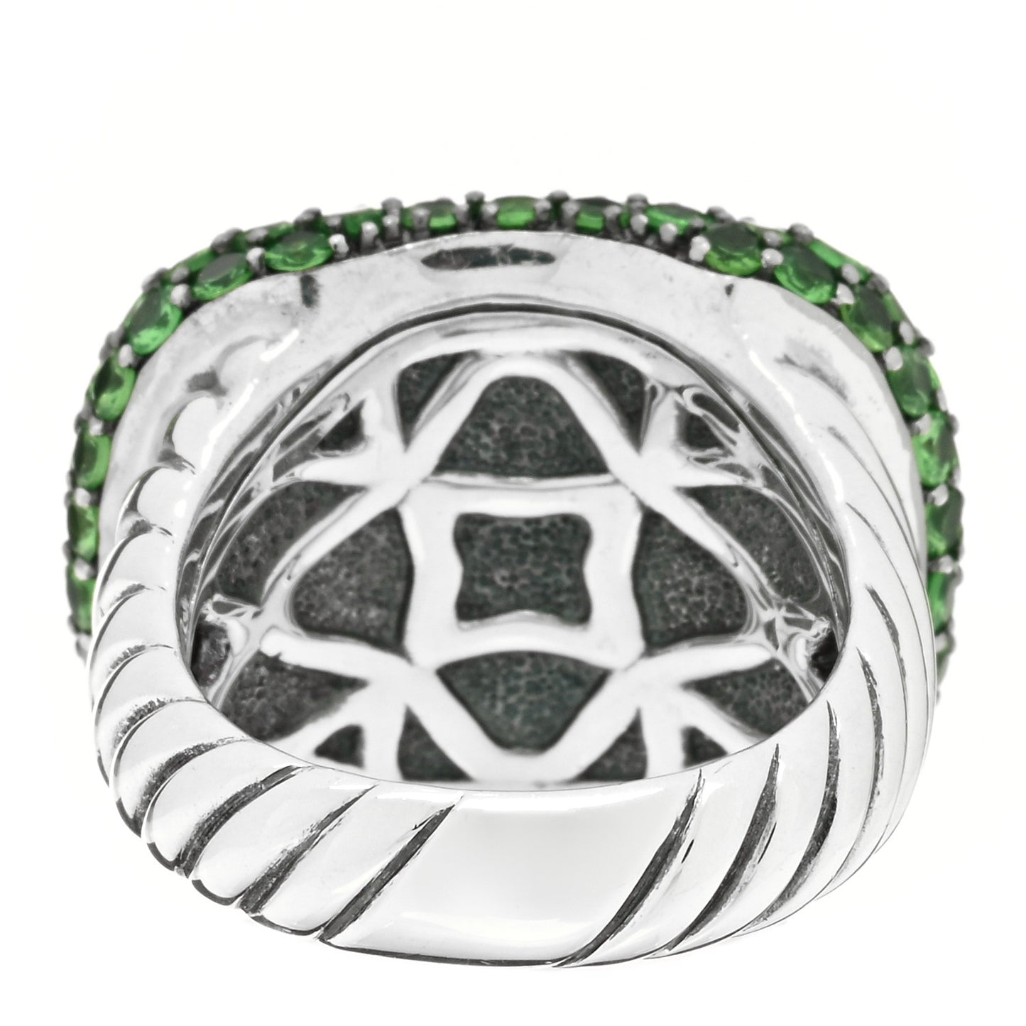 Sterling Silver Amethyst Tsavorite 18mm Waverly Ring 54 7