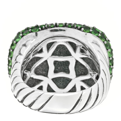 David Yurman Sterling Silver Amethyst Tsavorite 18mm Waverly Ring 54 7 3 of 4