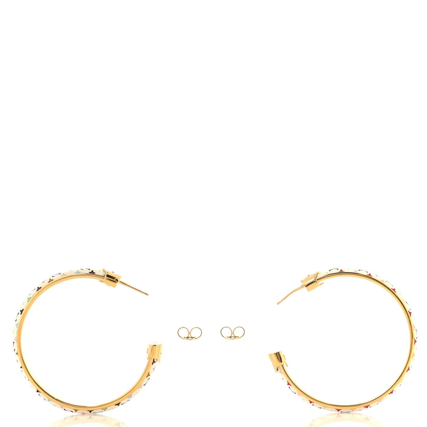 LV X TM Monogram Multicolor Hoop Earrings White