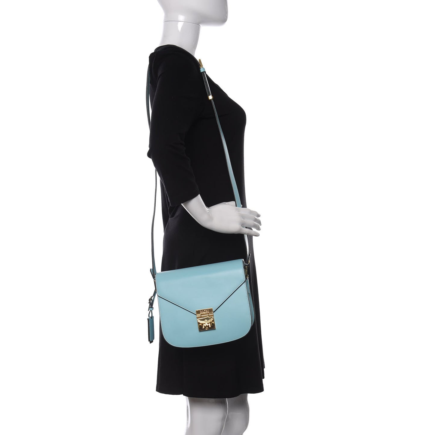 Calfskin Patricia Crossbody Bag Liquid Blue