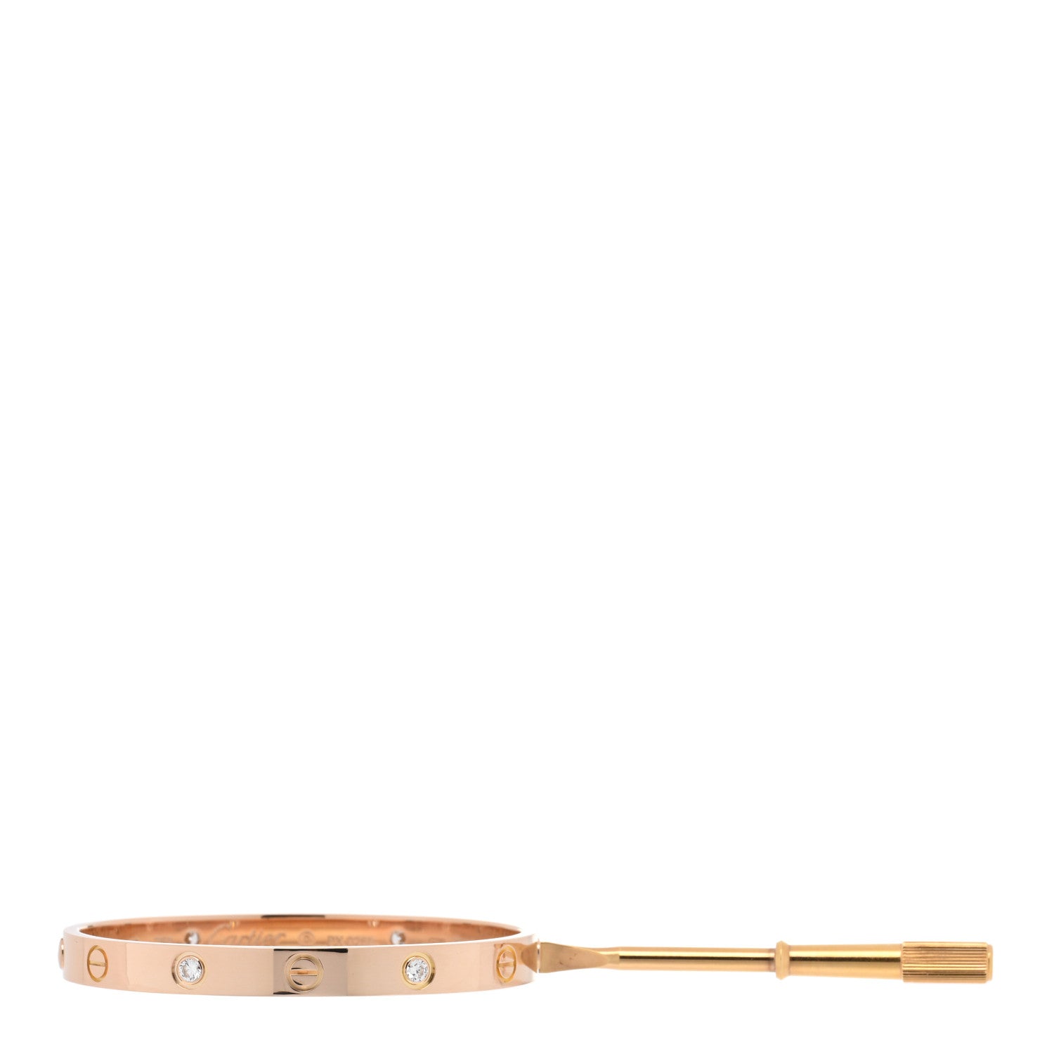 Cartier 18K Pink Gold 4 Diamond LOVE Bracelet 16 4 of 6