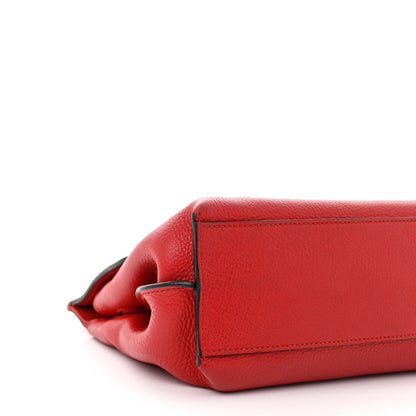 Gucci Cellarius Calfskin Small Bamboo Daily Top Handle Bag Hibiscus Red 8 of 9