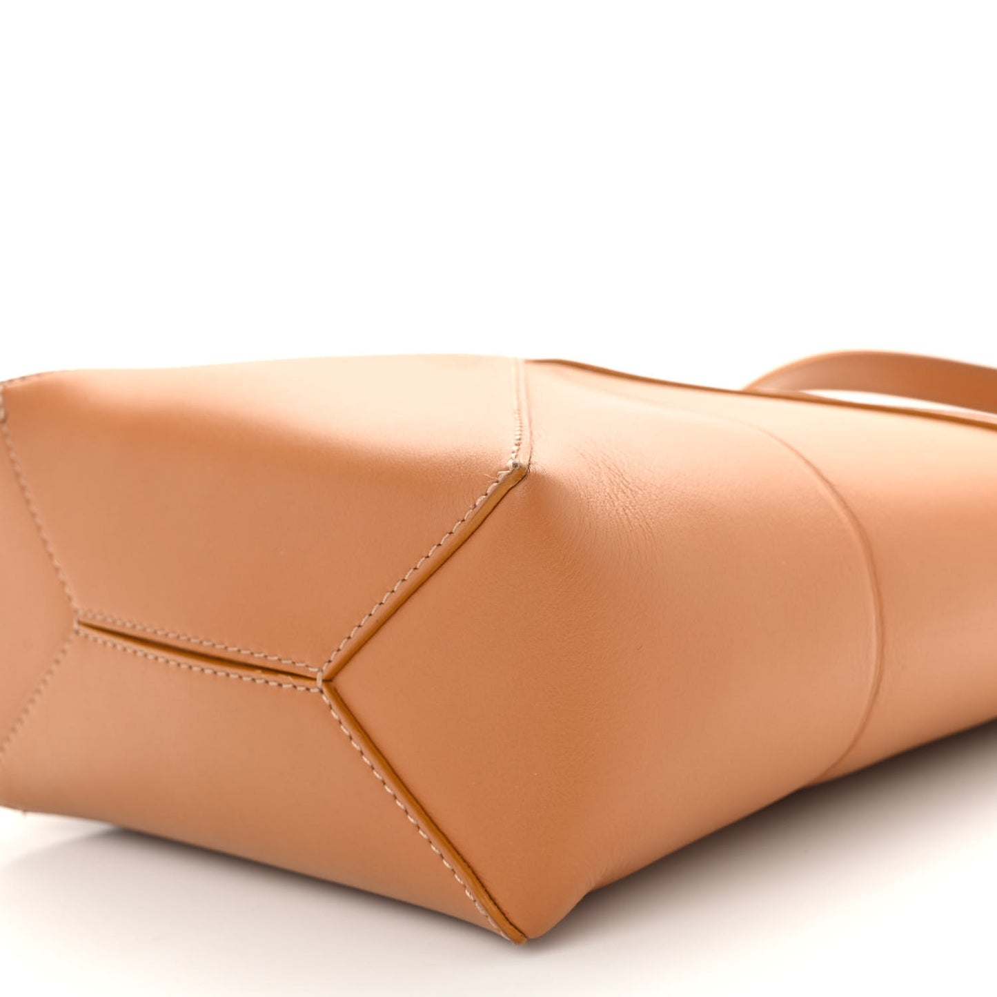 Shiny Calfskin Mini Puzzle Fold Tote Warm Desert