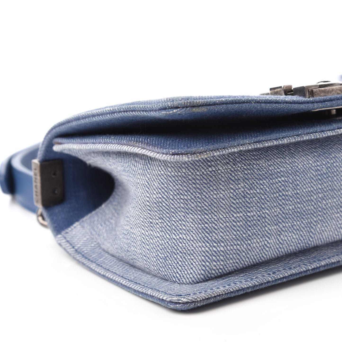 Denim Chevron Small Boy Flap Light Blue