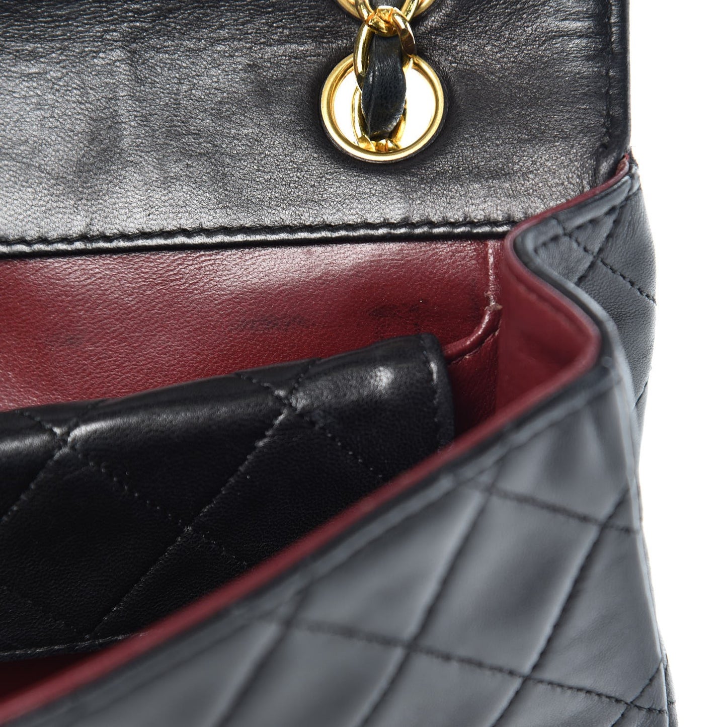Lambskin Quilted Small Single Flap Black