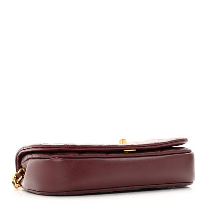 Chanel Calfskin Quilted Coco Mail Clutch With Chain Burgundy 4 of 12