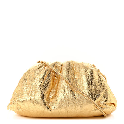 Bottega Veneta Metallic Crushed Calfskin The Mini Pouch Gold 1 of 12