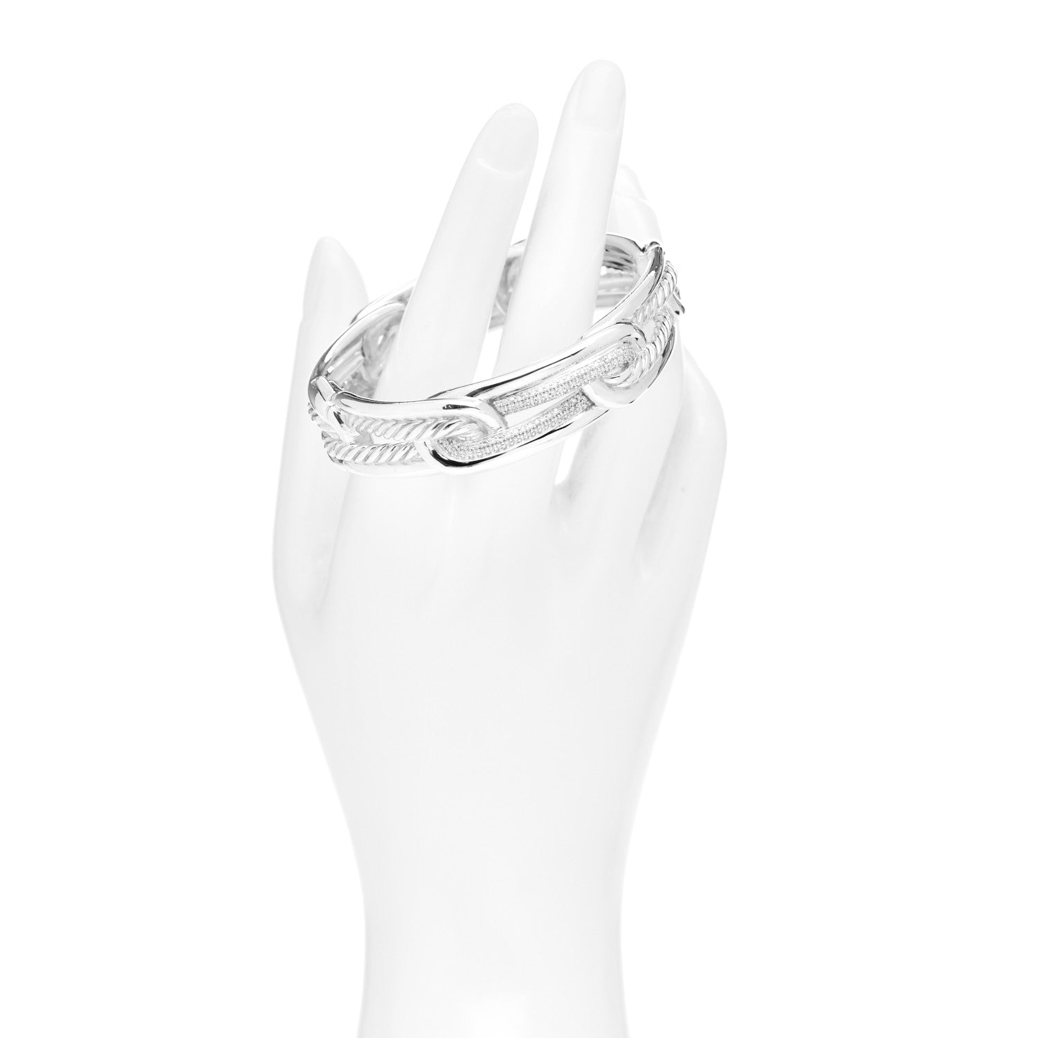 David Yurman Sterling Silver Diamond Labyrinth Link Bracelet 2 of 4
