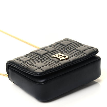 Burberry Lambskin Quilted Micro Lola Bag Black 3 of 4