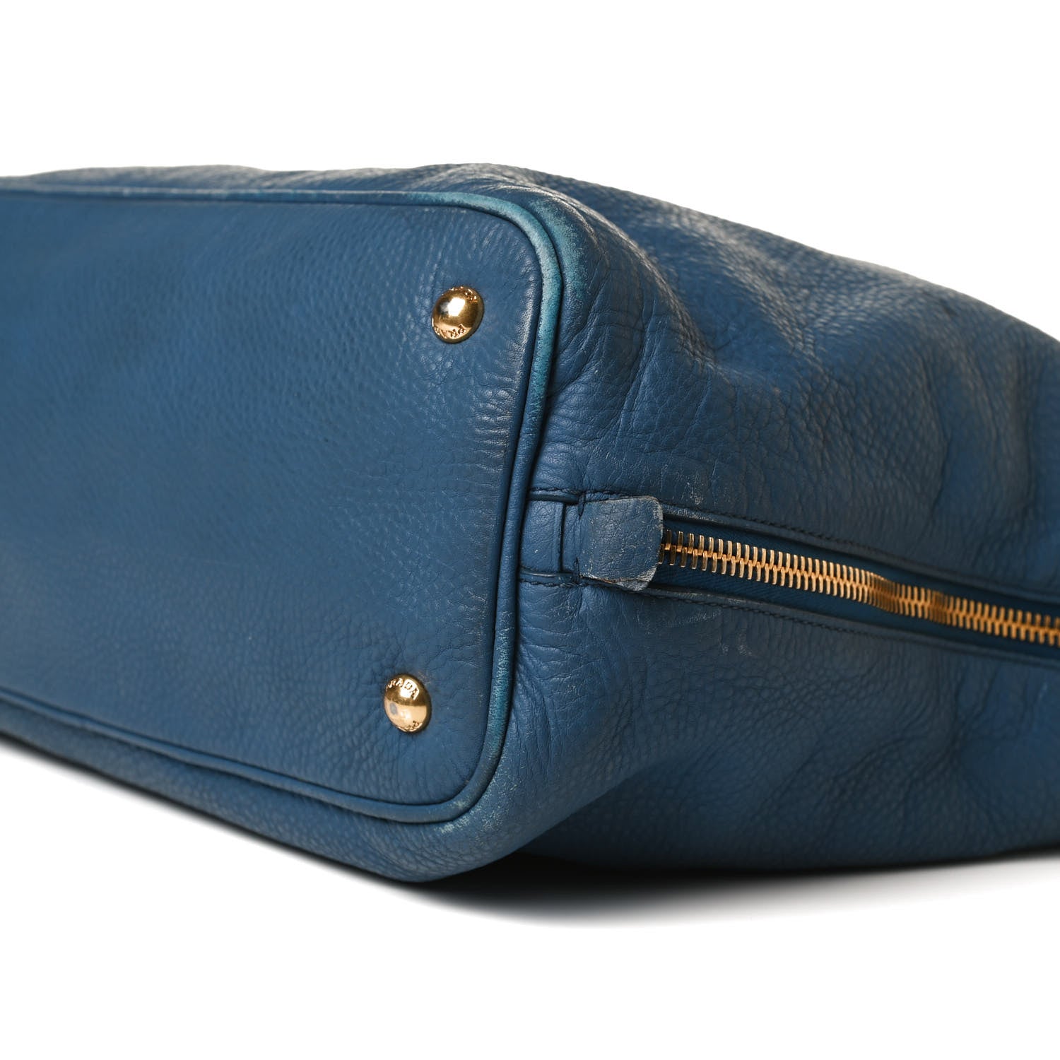 Prada Vitello Daino Side Zip Tote Cobalto 7 of 18