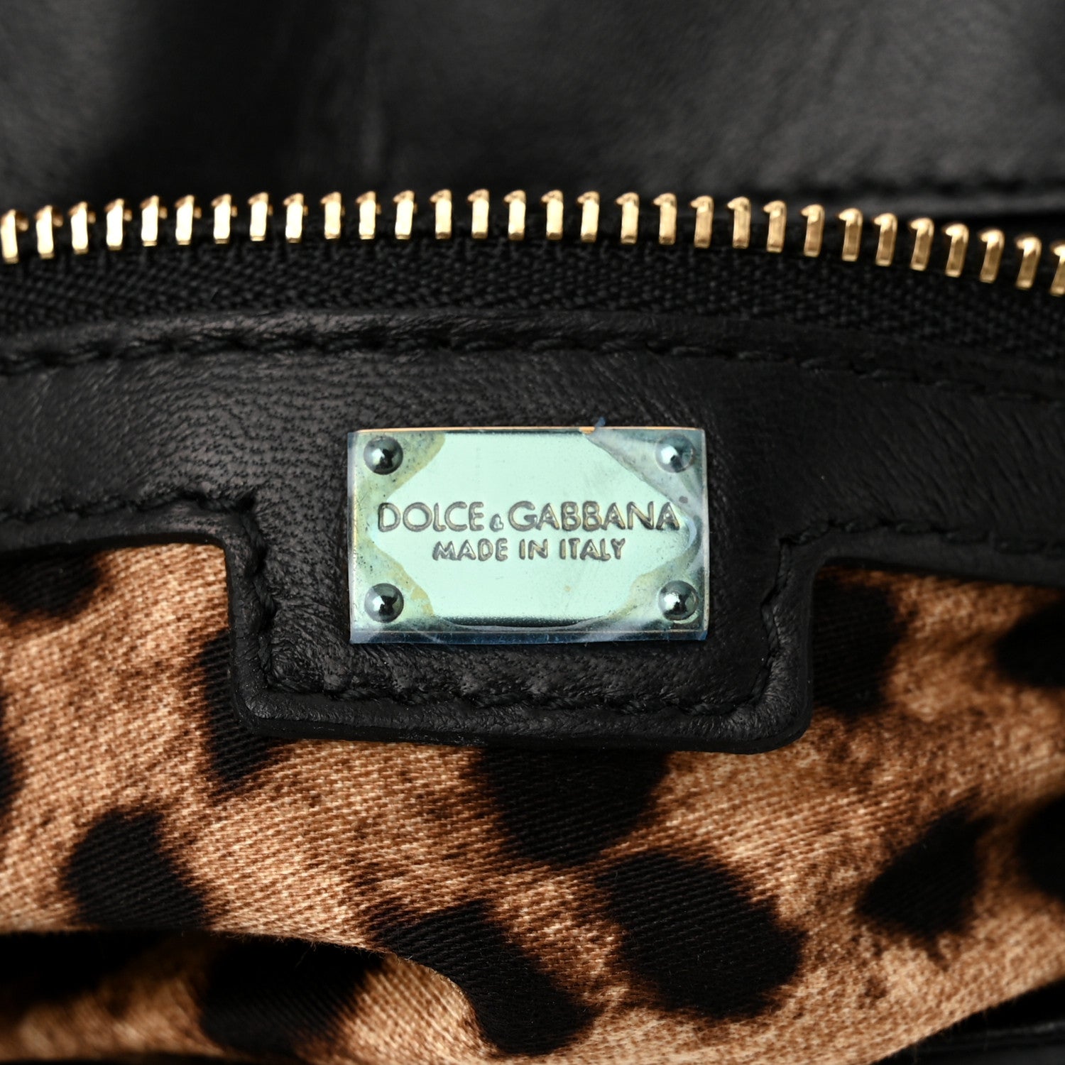 Dolce & Gabbana Calfskin Woven Medium Sicily Satchel Black Beige 6 of 9