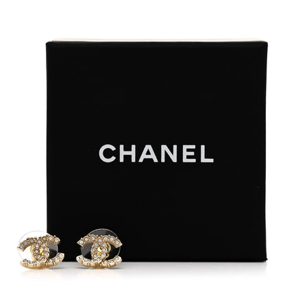 Chanel Crystal CC Earrings Gold 5 of 5