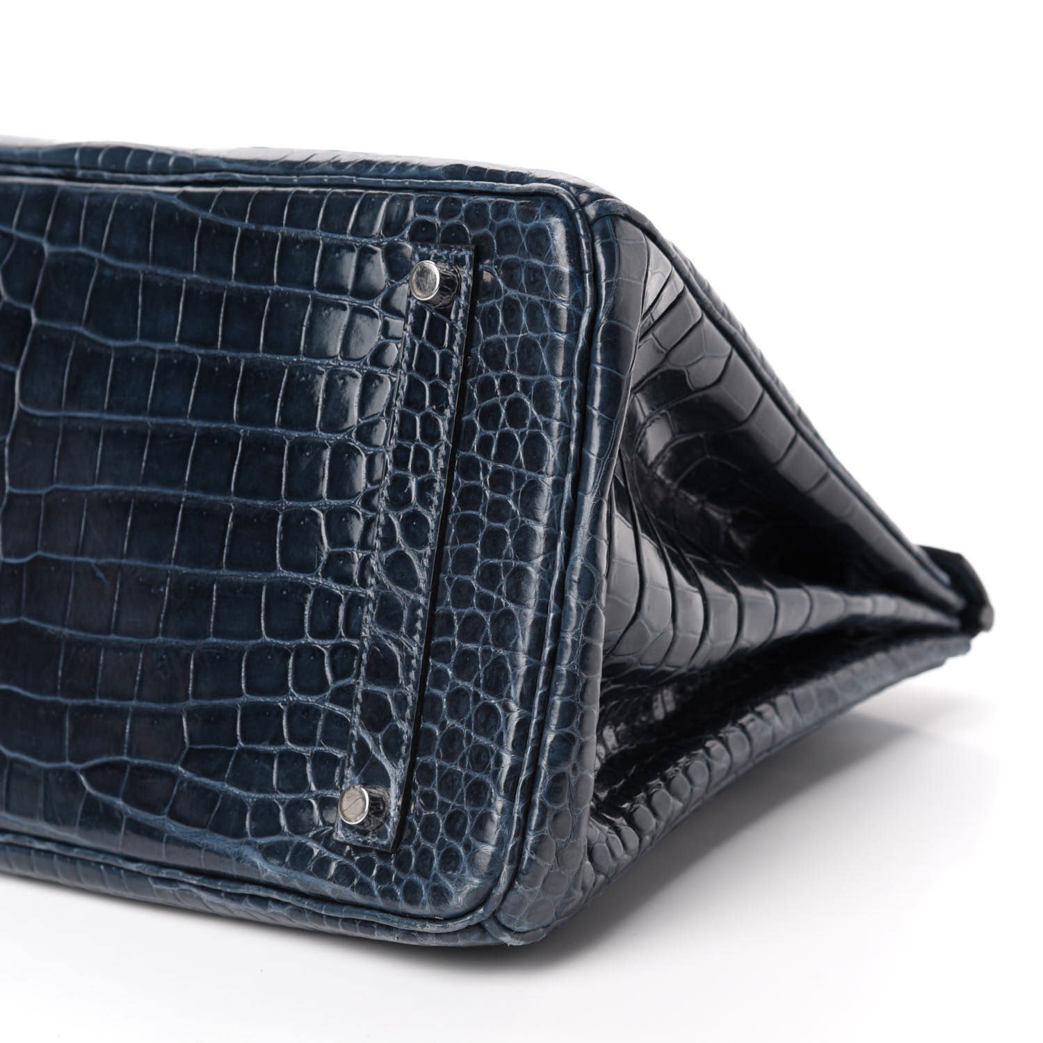 Hermes Shiny Porosus Crocodile Birkin 35 Bleu Abysse 9 of 35