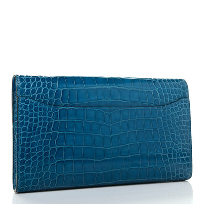 Hermes Shiny Alligator Constance Wallet Bleu Izmir 2 of 4