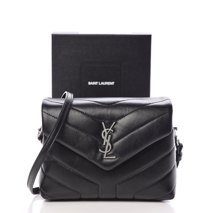 Saint Laurent Calfskin Y Quilted Monogram Toy Loulou Crossbody Bag Black 13 of 13