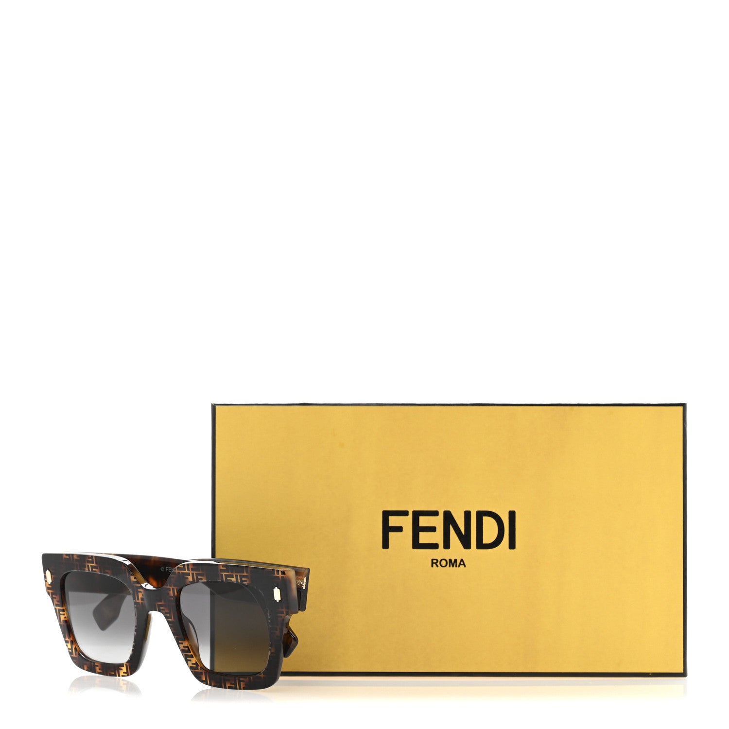 Fendi Acetate Fendi Square Sunglasses FE40101 Havana Black 8 of 8