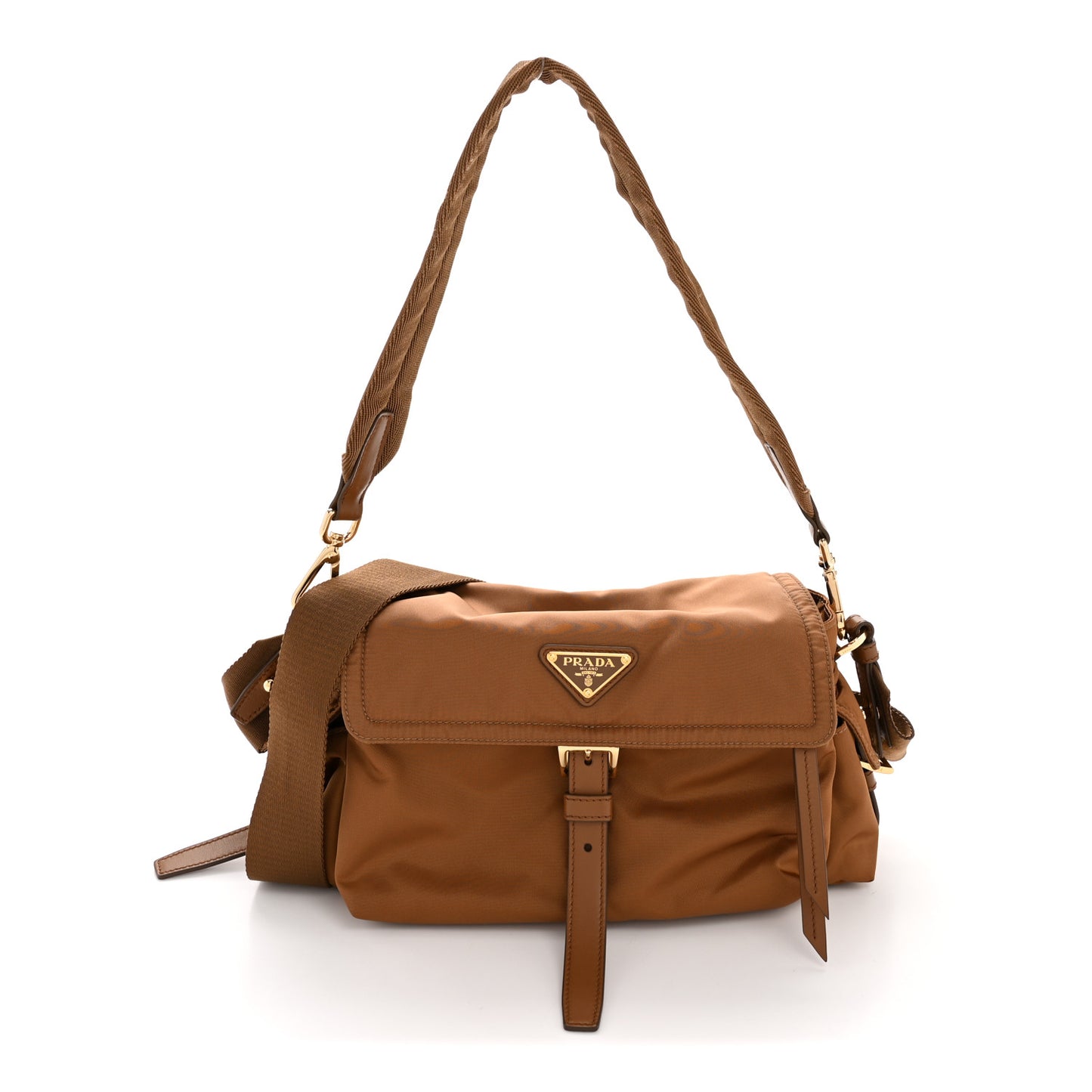 Re-Nylon Medium Explore Shoulder Bag Camel
