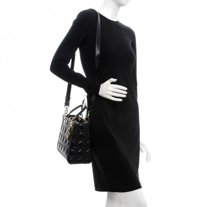 Christian Dior Lambskin Cannage Medium Lady Dior Black 2 of 8