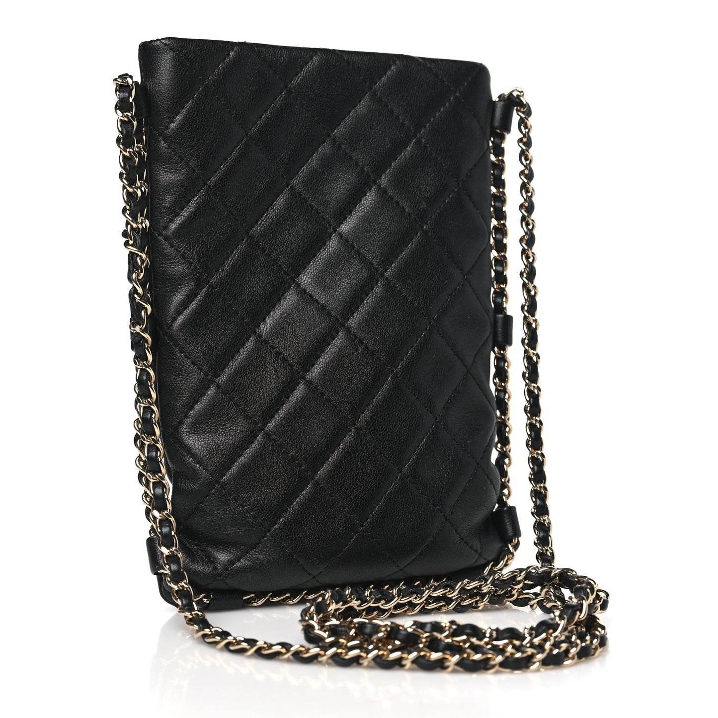 Lambskin Quilted Tech Take Away Clutch Black