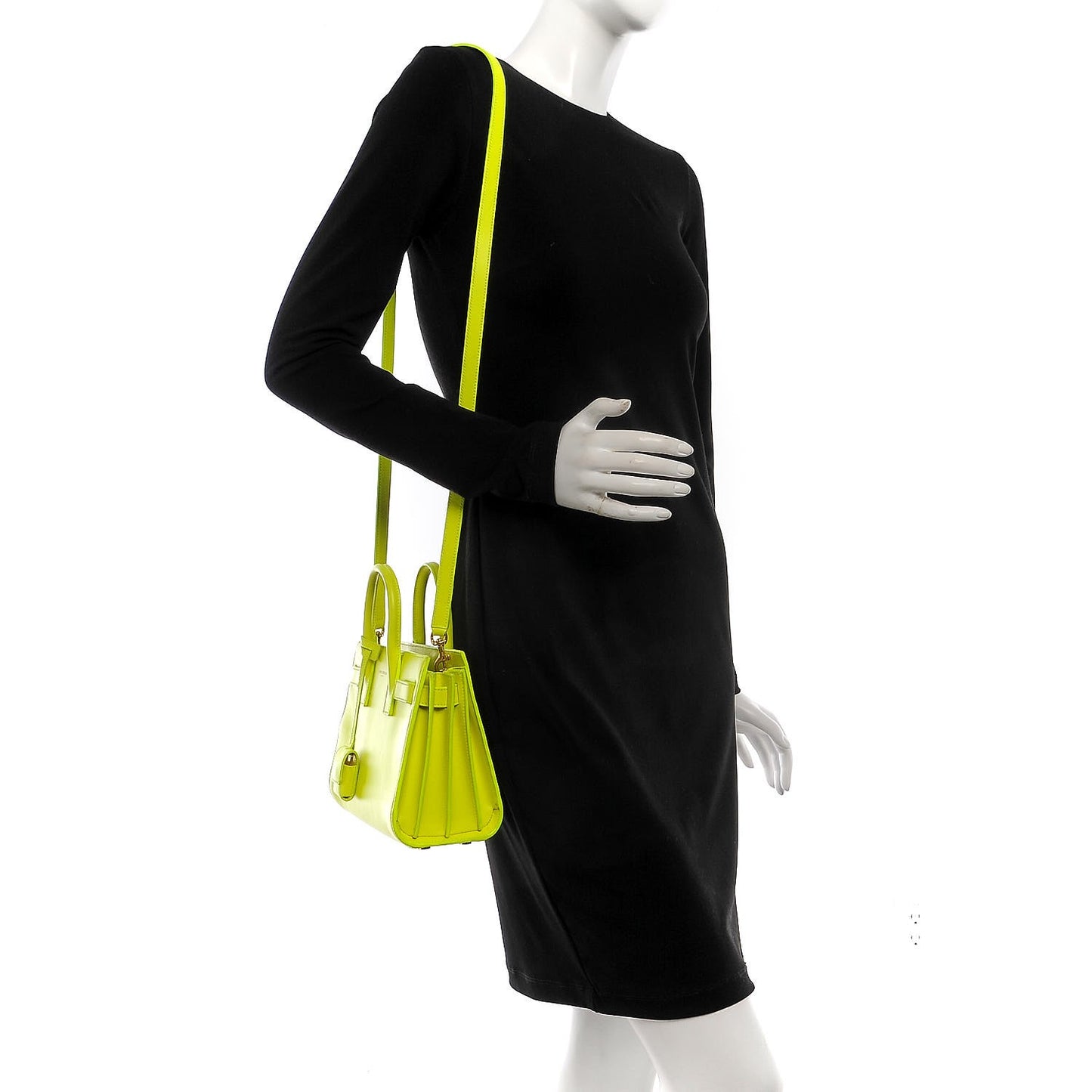 Calfskin Nano Sac De Jour Neon Yellow