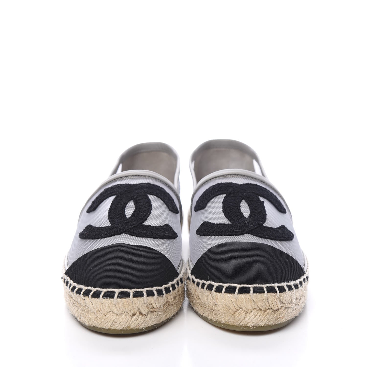 Chanel Mesh Grosgrain CC Espadrilles 36 Grey 2 of 12