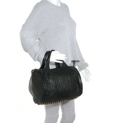 Alexander Wang Pebbled Lambskin Rocco Black Antique Brass Hardware 2 of 7