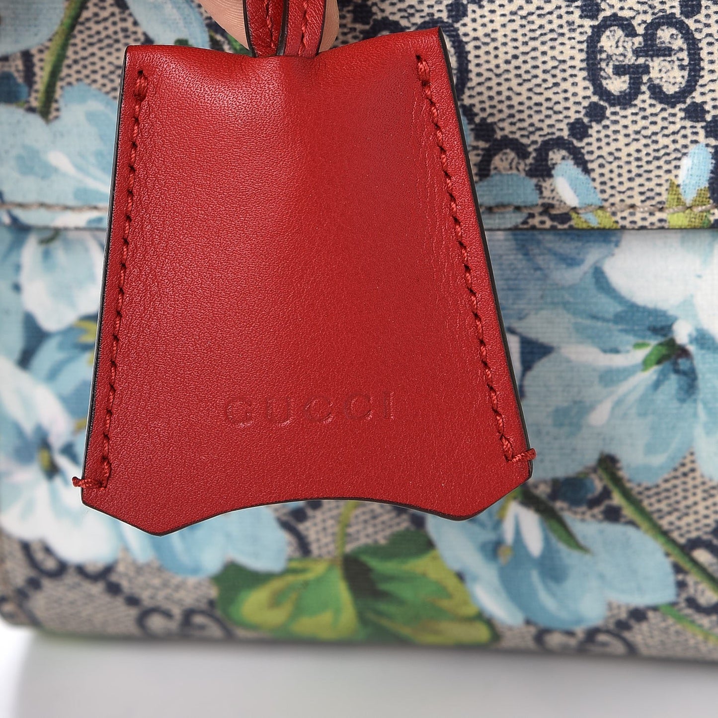 GG Supreme Monogram Blooms Medium Padlock Shoulder Bag Beige Blue Navy Hibiscus Red