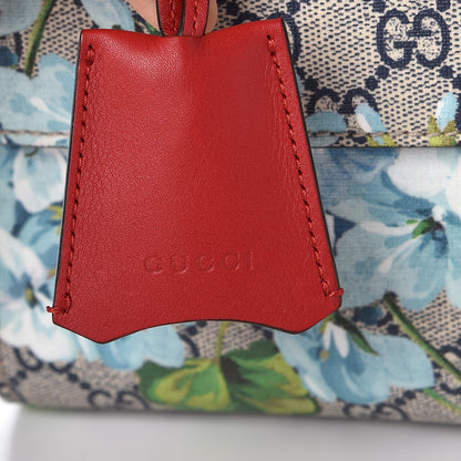 Gucci GG Supreme Monogram Blooms Medium Padlock Shoulder Bag Beige Blue Navy Hibiscus Red 7 of 9