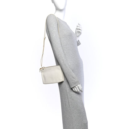 Celine Lambskin Small Trio Crossbody Bag White 2 of 11