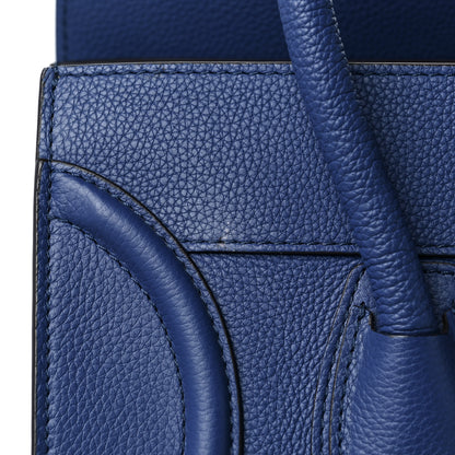 Celine Drummed Calfskin Mini Luggage Indigo 14 of 14