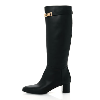 Hermes Heritage Calfskin Story Boots 36 Black 1 of 8