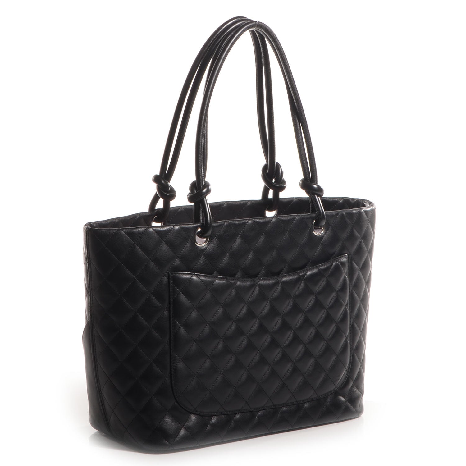 Chanel Calfskin Quilted Large Cambon Tote Black White 3 of 7