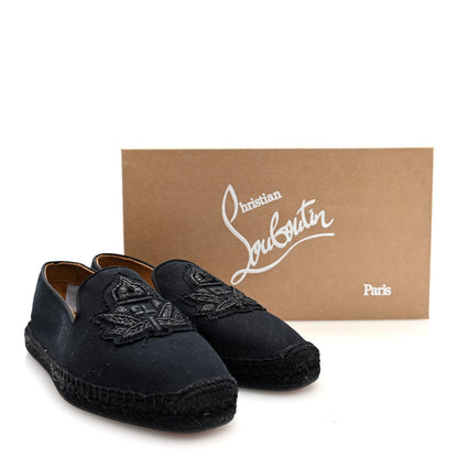 Christian Louboutin Olan Canvas Mens Nanou Orlato Flat Espadrilles 43 Black 8 of 8