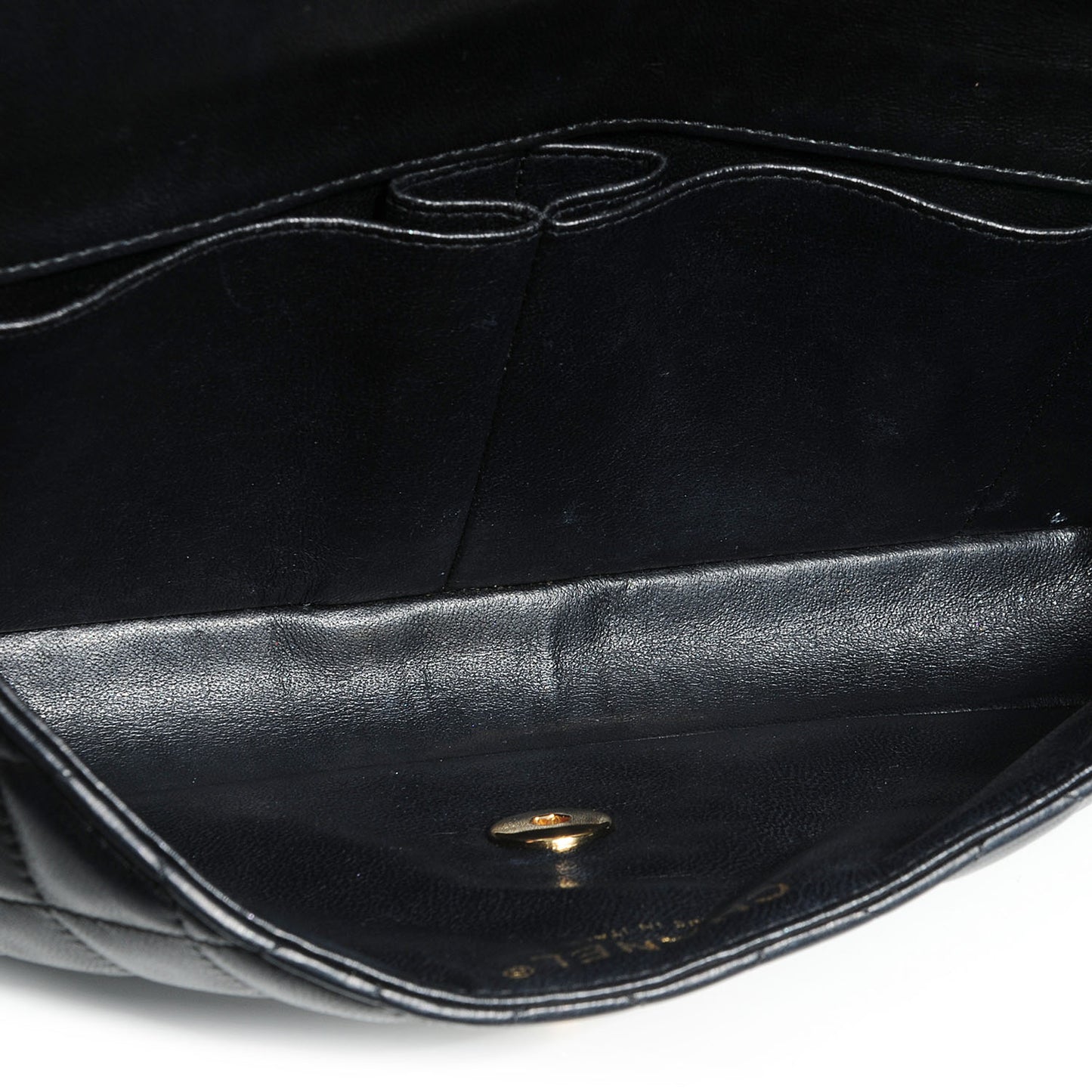 Lambskin Quilted East West Flap Black