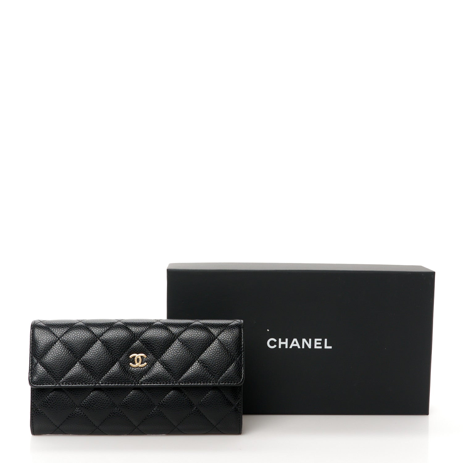 Chanel Caviar Quilted Large Gusset Flap Wallet Black 10 of 10